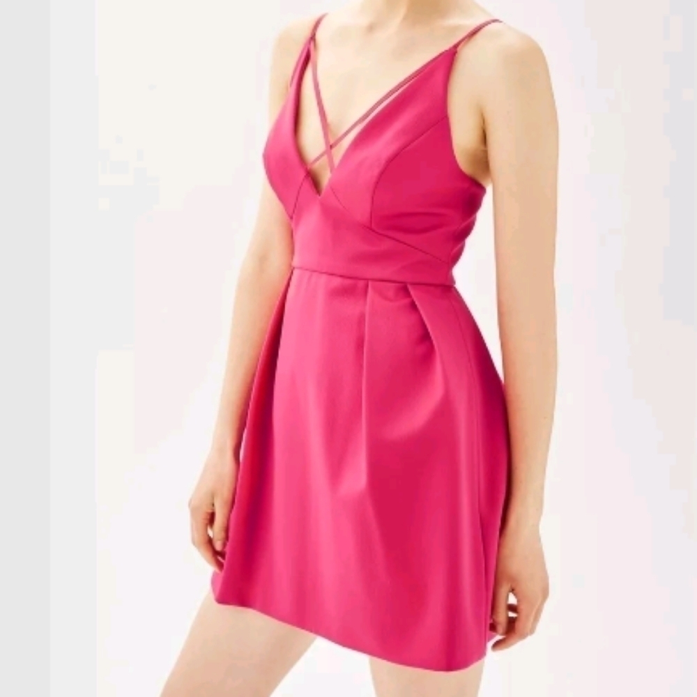 Topshop Cross Front Fit and Flare Dress